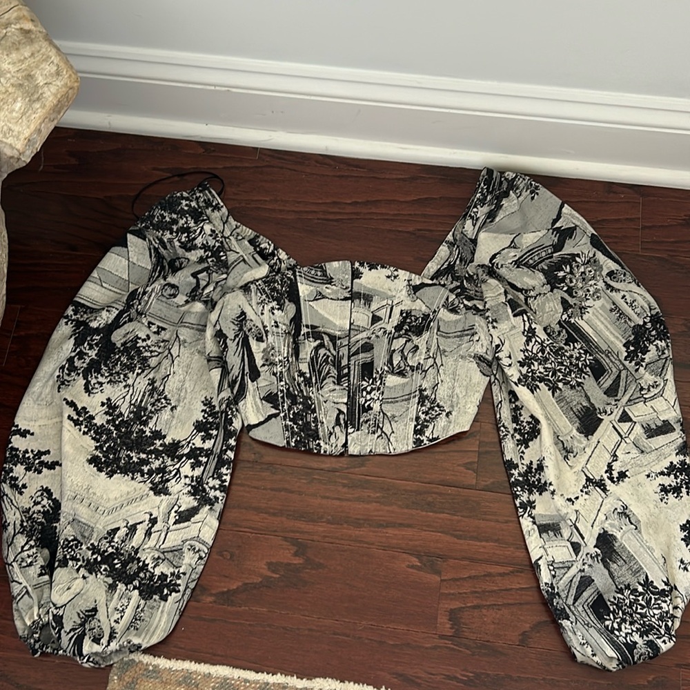 Long Puffy Sleeve corset top